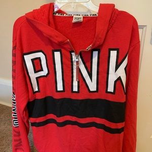 Pink Quarter zip red sweatshirt
